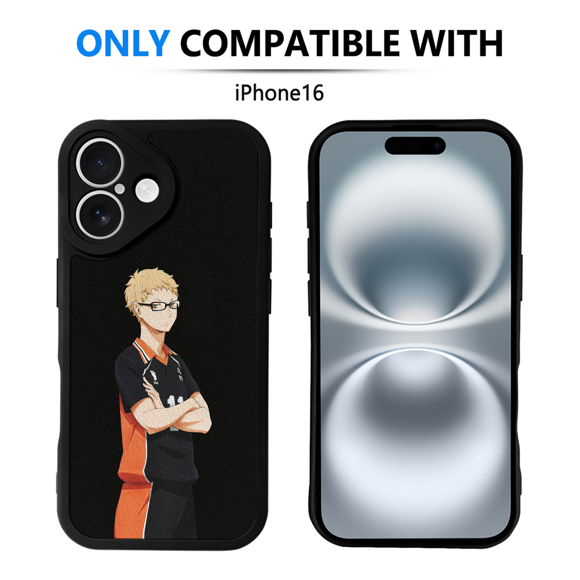 （画像用） ハイキュー!! Haikyu!! 【iPhone 16シリーズ対応】シリコンスマホケース（レザー調） 材質：シリコン